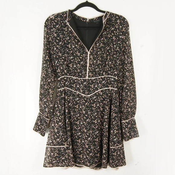 All Saints Black and White Floral Dress - Picture 4 of 5